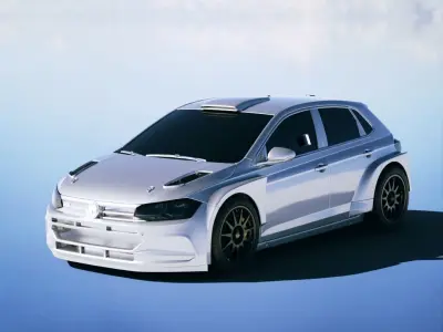 Volkswagen Polo GTI Race 2015 Low-poly 3D model