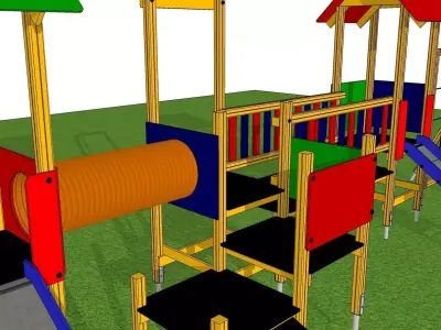 plac zabaw slide playground playhouse  3D model