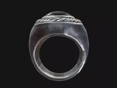 Ornamental Signet Ring 3D Model  Game-Ready  Low-poly 3D model