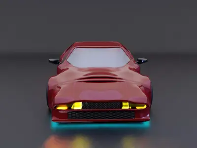 Sportscar retro vintage 80s 3D model