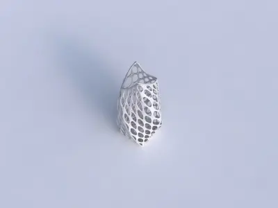 Vase twisted double arc quadratic with bubble grid lattice 3D print model