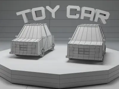 Low Poly Toy Car with Simple Rotation Animation Free low-poly 3D model