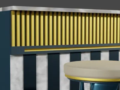 Counter Bar  Luxury Style 3D model