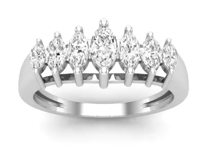AV 659 Marquise Descending Wedding Ring 3D print model