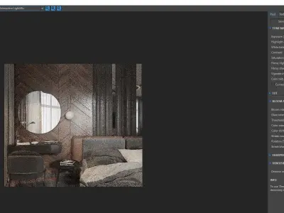 Luxury bedroom interior 3d scene 3D model