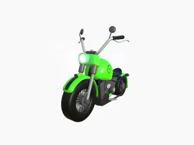 Motorcycle Cartoon A04 Green Racing - Custom Vehicle Design Low-poly 3D model