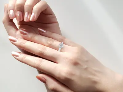 Solitaire Round Diamond ring for engagement  3D print model