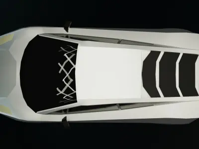 Low Poly Gameready sport car Low-poly 3D model