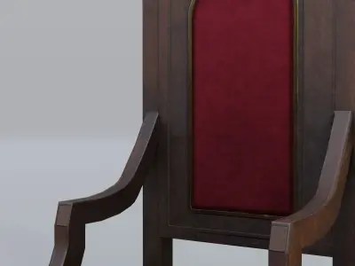 Throne 1 Low-poly 3D model