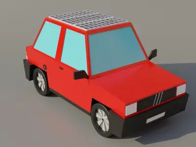 Solar Car Low-poly 3D model