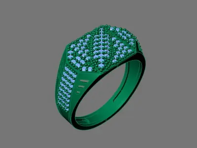 Gents Rings Diamond Men Ring STL 3DM 3D ready print model 3D print model