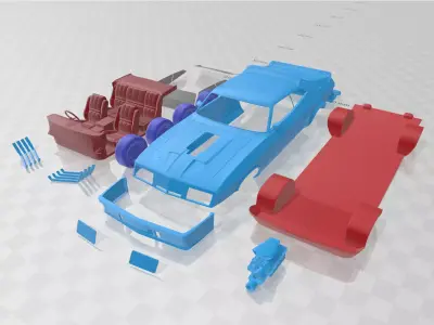 Falcon GT Coupe Interceptor Mad Max 1979 - Separate Parts STL  3D print model