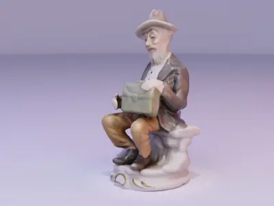 Old man statue high-poly 3D model