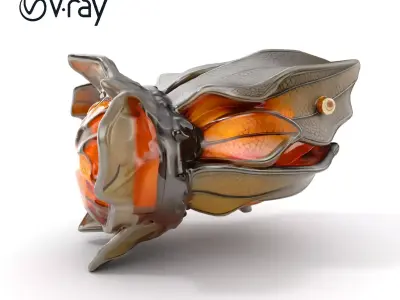 Futuristic Lantern Model Pack for Versatile Rendering Low-poly 3D model