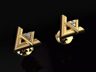 Louis Vuitton Stud Earrings  3D print model