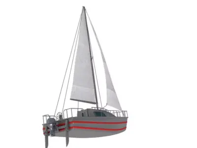Small Sailing Yacht 3D model