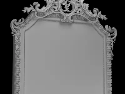 French 19th Century Louis XVI Style Giltwood Classical Mirror 3D model