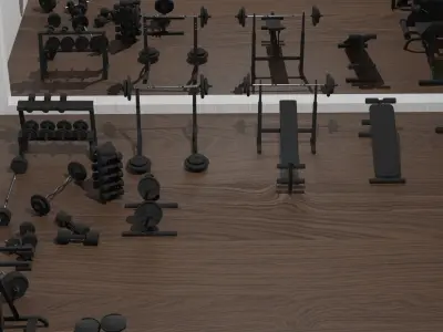 3D Gym Equipment Pack 3D model