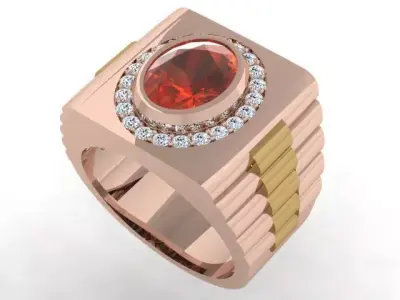 A Showcase of Luxury Men Rings Inspired by Watches 3D print model