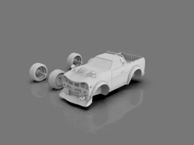 Cartoon vehicle 3D print model
