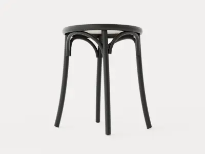 No 60 Stool Rattan - Black Low-poly 3D model