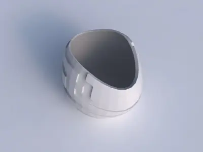 Bowl compressed 3 with sharp ribbons 3D print model