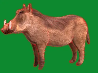 African Warthog Low-poly 3D model