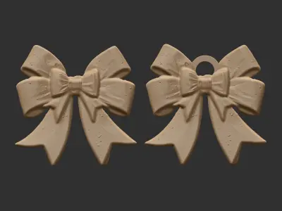 christmas ribbon bow decor 7  3D print model