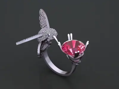 HummingBird Ring 3D print model