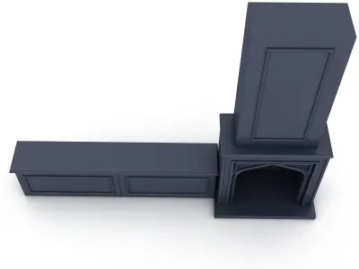 3D model fireplace tv unit Low-poly 3D model