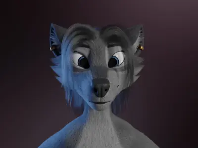 Claire Anthro Wolf 3D model