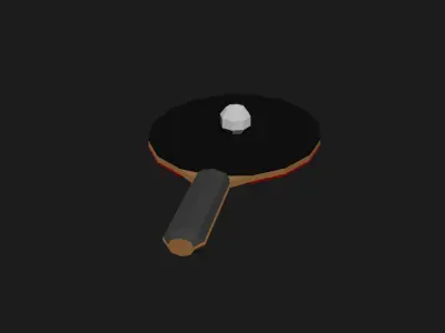 Lowpoly Table Tennis Paddle Low-poly 3D model