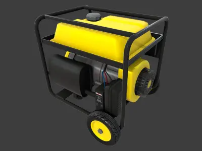 Generator portable on wheels Low-poly 3D model