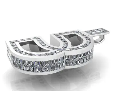 52 Number Diamond Pendant 1442 3D print model