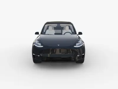 Tesla Model Y RWD Black with interior and chassis 3D model