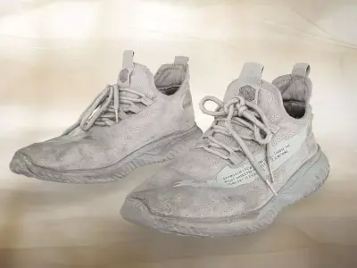 A pair of used shoes 015 Low-poly 3D model