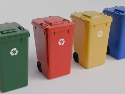 Trash Bin - Low poly Low-poly 3D model