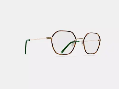 Murrow Eyeglasses in Oak Barrel with Polished Gold 3D model