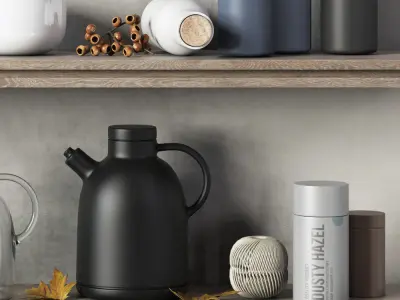 Scandinavian decorative set for the kitchen 3D model