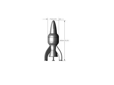 LED Rocket Piggy Bank 3D print model