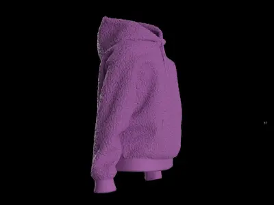 Kids  female hoodie 3D model