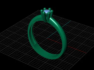 STL 3DM Print Ready Women Diamond Ring Lightweight Printable  3D print model 61