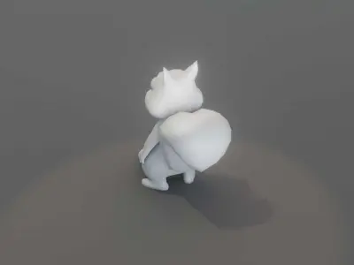 Cartoon Squirrel Animated and Rigged Base Mesh 3D Model Low-poly 3D model