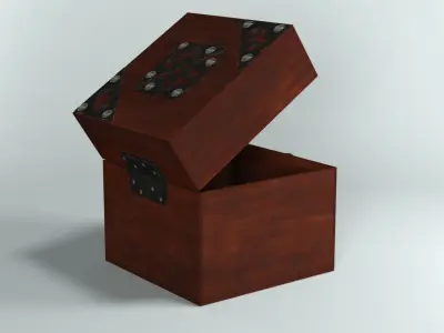 Decorative wooden box Low-poly 3D model