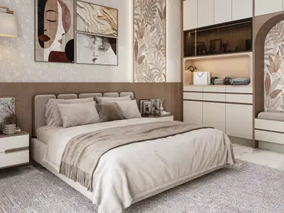 Corona Bedroom Scene 3D model