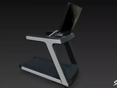 Electric Treadmill Low-poly 3D model