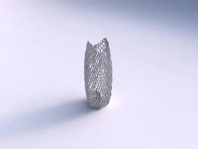 Vase double arc hexagon with lattice tiles  3D print model