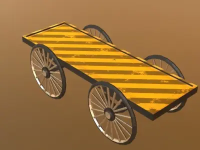 wooden car 3D model