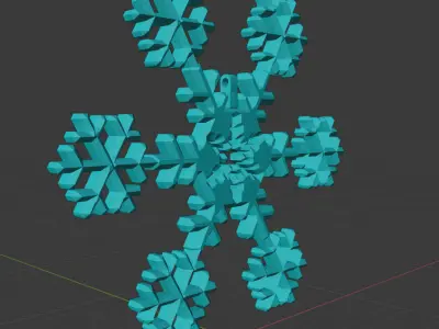 Snowflake Decor  Necklace  Pattern 3 3D print model