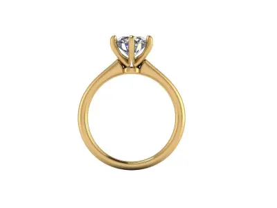 Solitaire Diamond Engagement Ring R1 3D print model